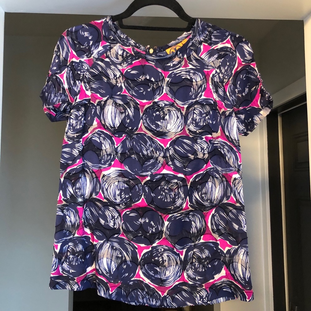 Tory Burch Abstract Circle Print Top